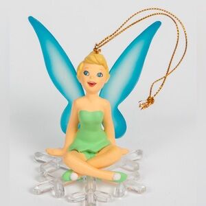 Tinker bell on snowflake Disney ornament vintage